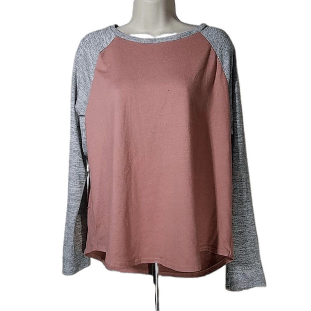 Arizona Jean Company Gray and Mauve Long Sleeve Shirt Size XL Extra Large